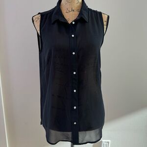 H&M sheer button up tank top